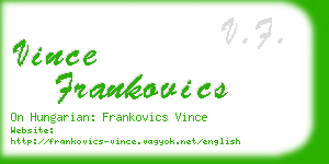 vince frankovics business card